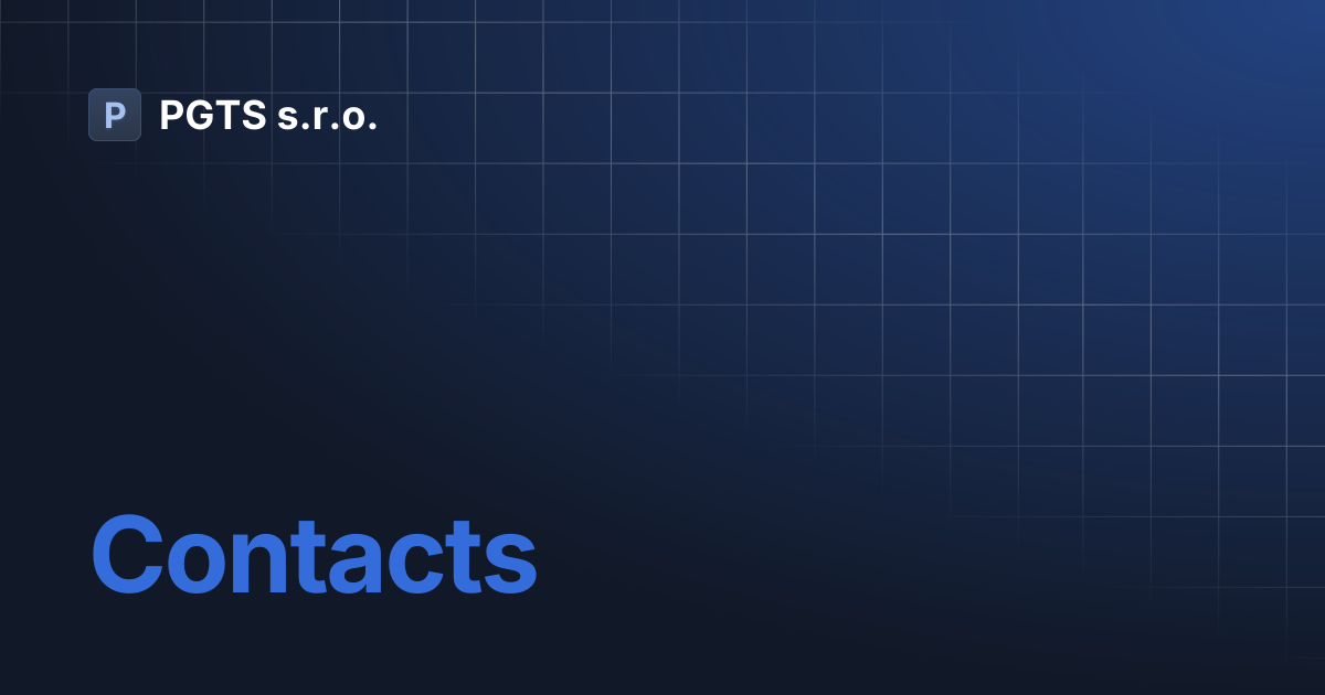 Contacts | PGTS s.r.o.
